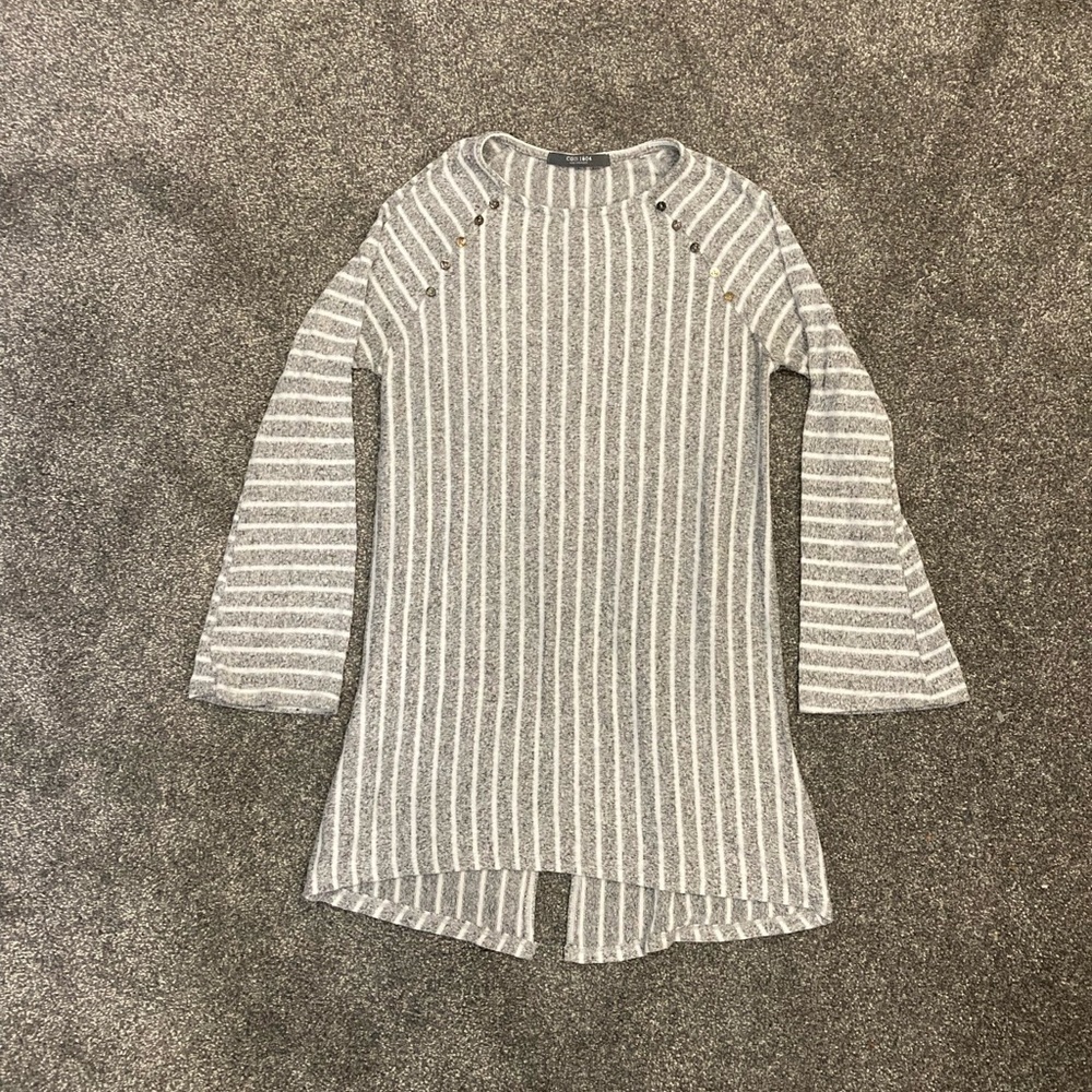 🌸 3/$20 Coin 1804 Los Angeles tunic grey striped top